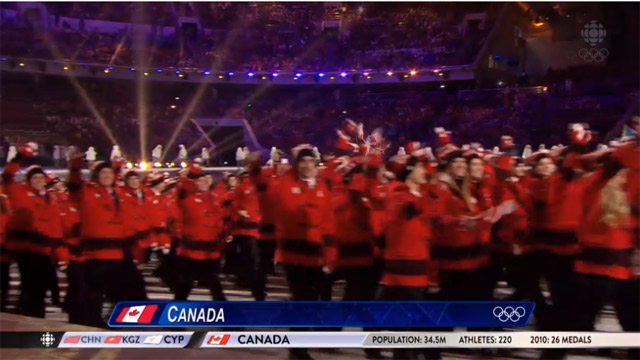 Blurry screencap from the opening games.