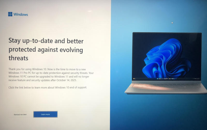 Windows 10 is End of Life soon. Ugh.